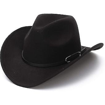 Unisex Cowboy Hat, Western Hat For Men Cowboy Felt Hat Adjustable Outdoor Hat
