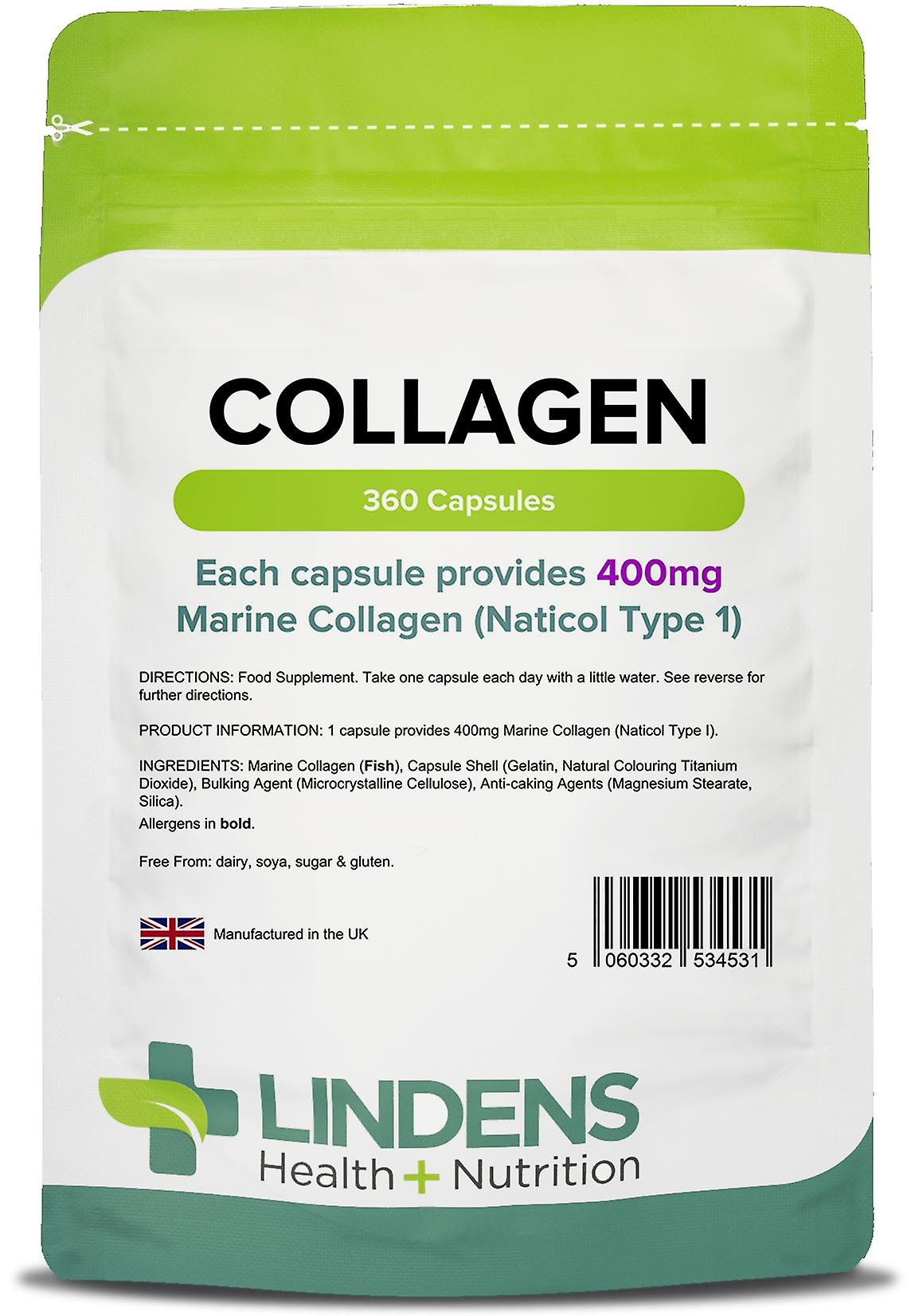 Lindens Collagen (Marine) 400mg - 360 Capsules
