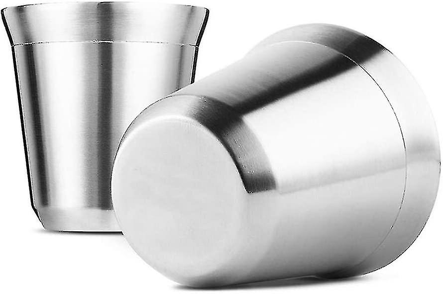 Pack of 80 ml stainless steel espresso cups, double wall insulated coffee cups and tea cups, easy to