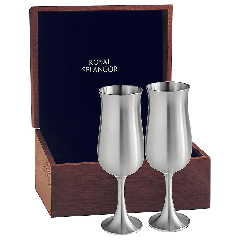 Royal Selangor Quality Champagne Flute with Gift Box 18cL Set of 2 Pieces