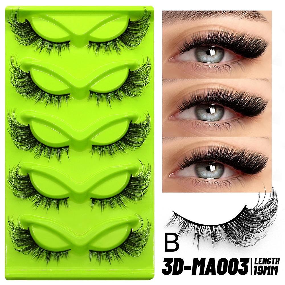 Green False Eyelashes Thick Curled Artificial Eyelashes