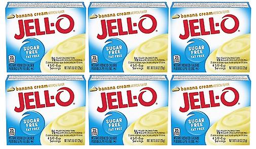 Jello Sugar Free Banana Cream Instant Pudding & Pie Filling Mix 6 Pack
