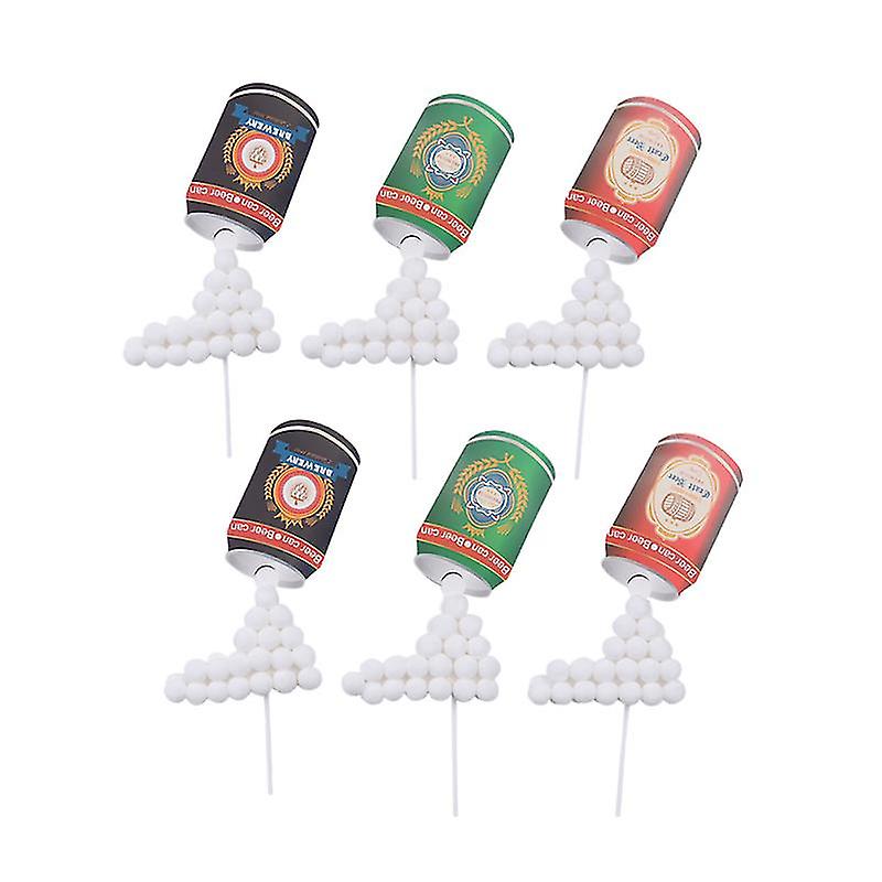 12pcs Beer Can Shaped Cake Toppers