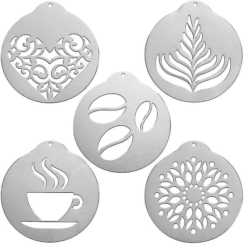 5pcs Cappuccino Art Templates