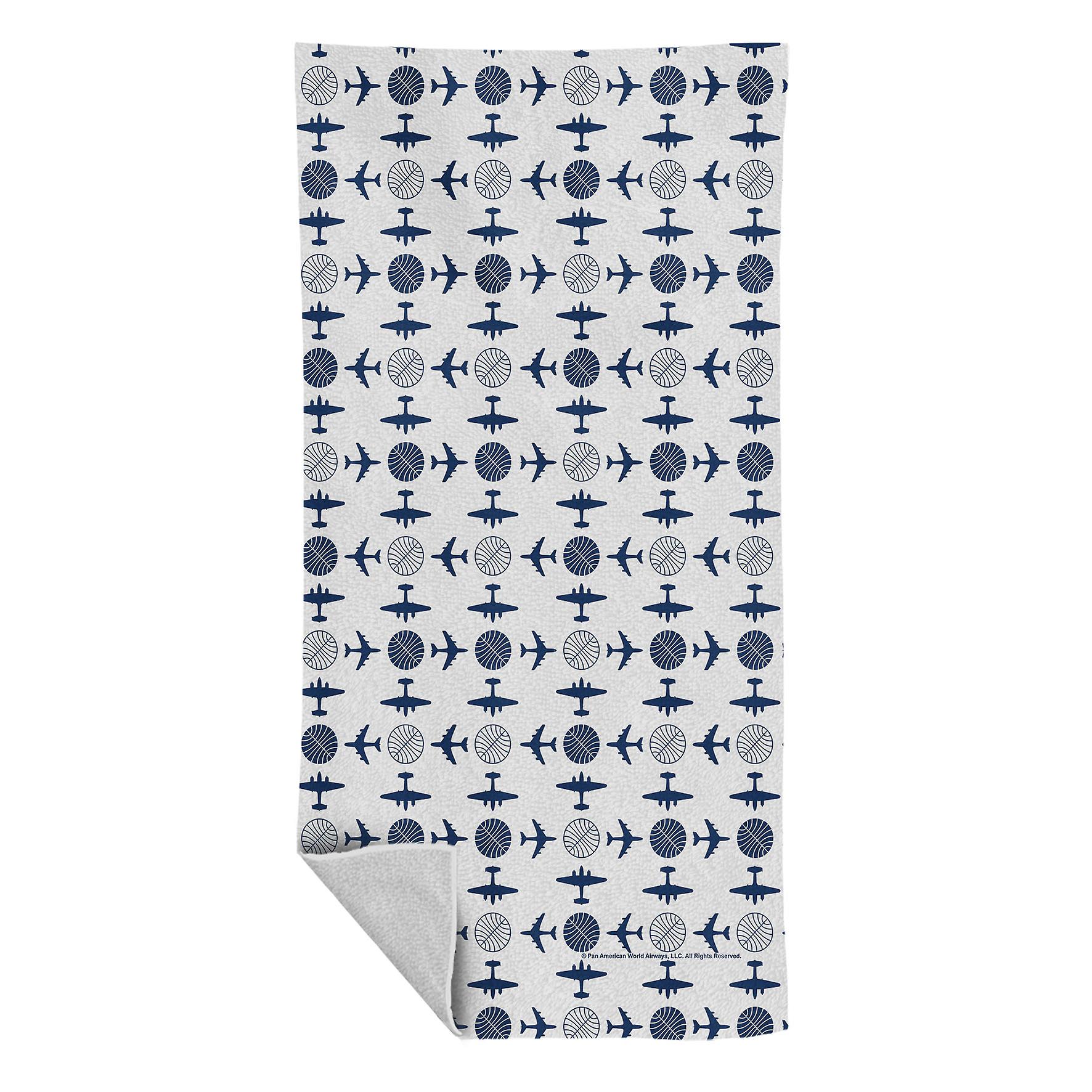 Pan Am Blue Globe Logo Montage Beach Towel