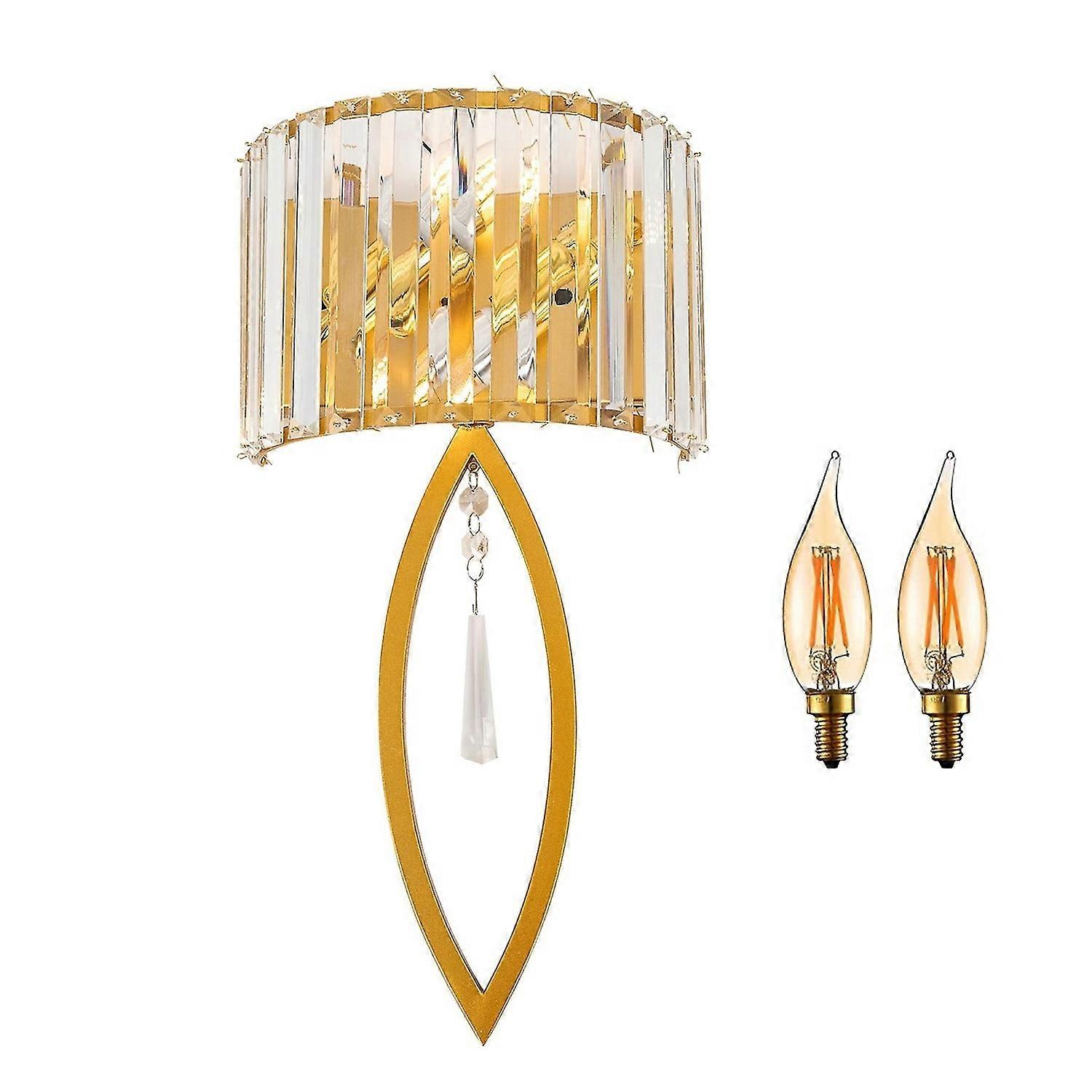 43CM modern polished electroplating crystal wall lamp