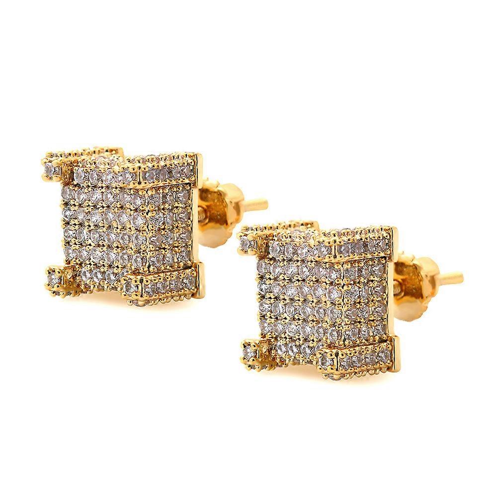 925 Silver Large Square Screw Back Hypoallergenic Earrings