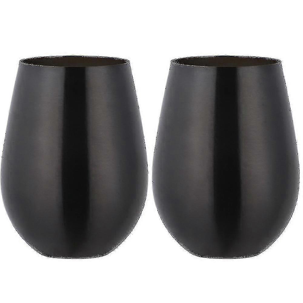 2 verres à vin sans pied pour voyager, gobelet à vin en acier inoxydable