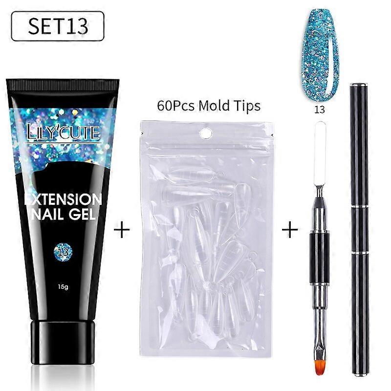 Nail Gel Set Semi Permanent Quick Extension Manicure Full Kit Gel Cuticle Pusher Finger Extend Mold Nail Tool Kit225918