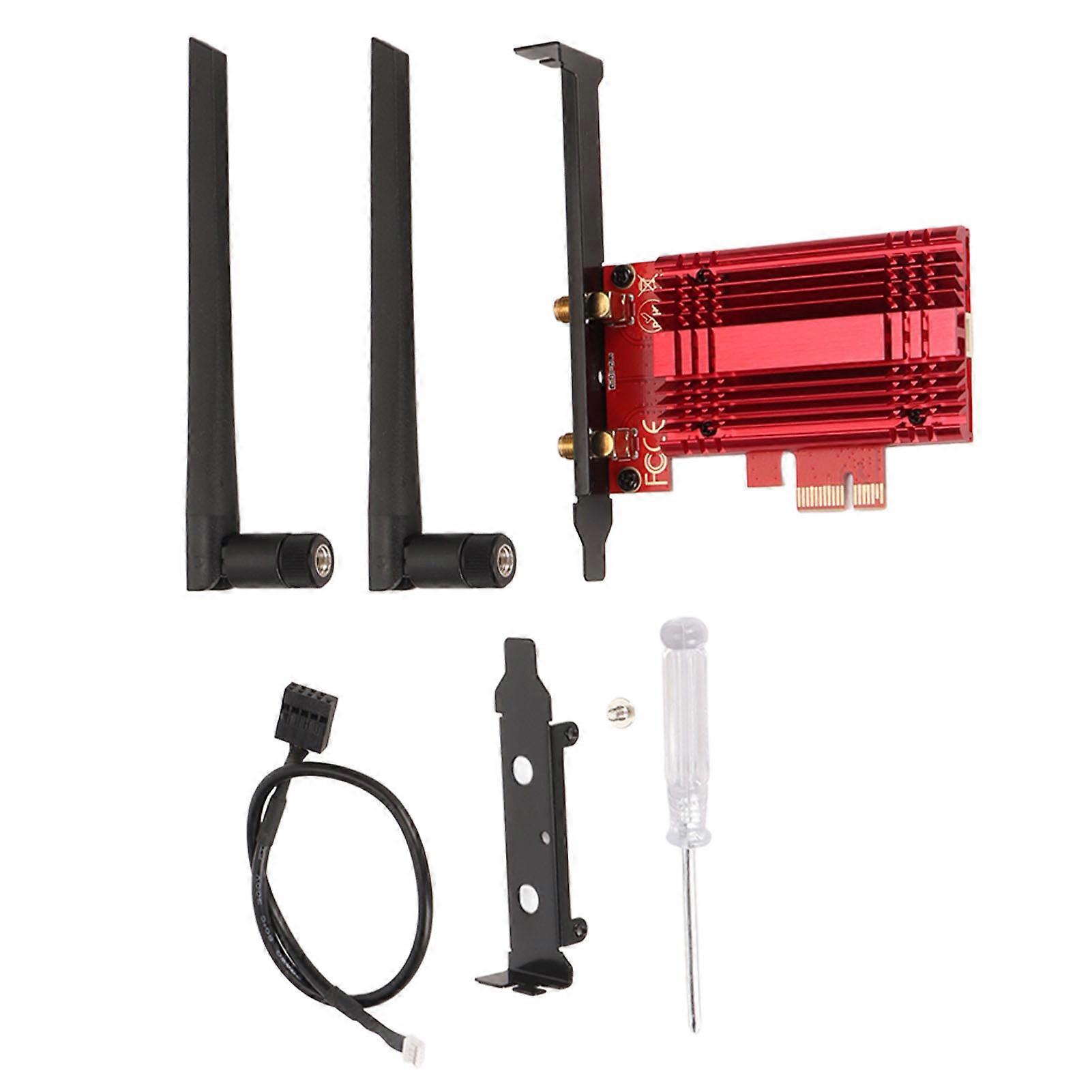 Gigabit Network Card WiFi 6 Bluetooth 5.2 2.4G 5.8G Dual Band Wireless PCIE X1 Adapter for Windows10 11 64 Bit