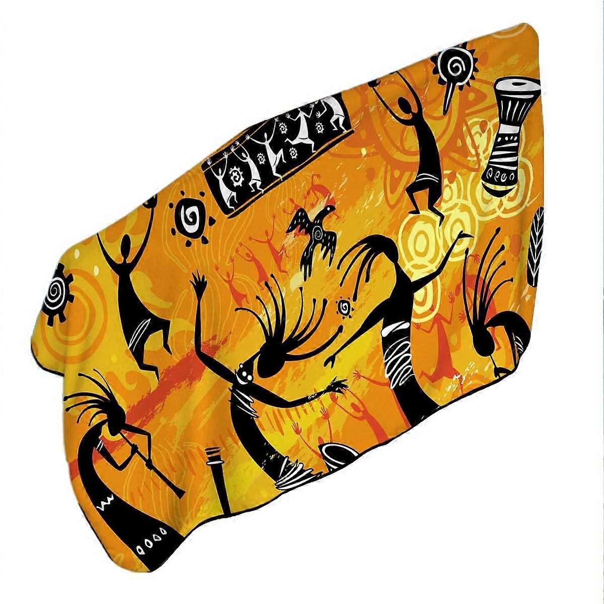 Traditional Native Culture Dance Microfiber Beach Towel