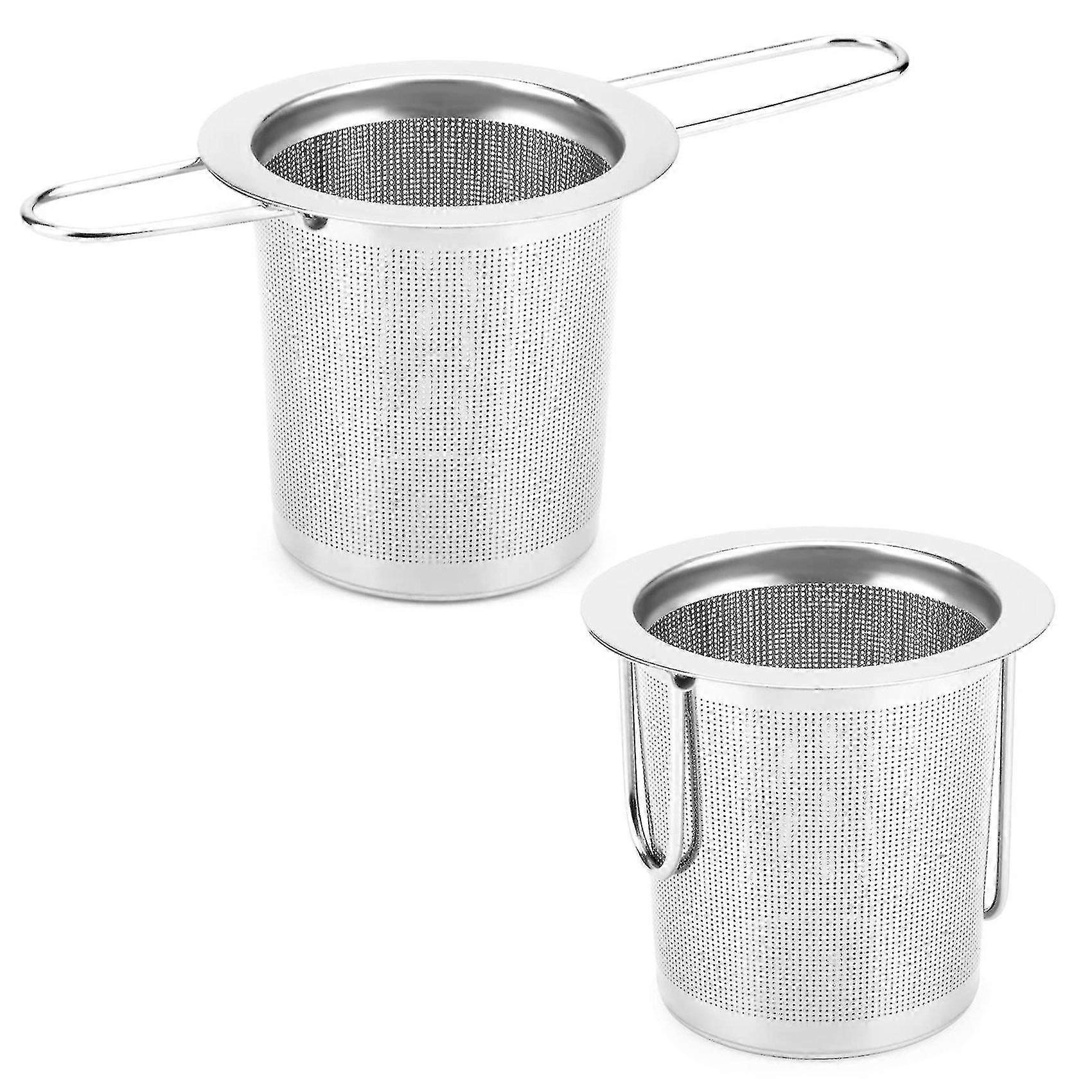 2pcs Tee Infuser Edelstahl Tee Sieb Sitzen in Bechern Tee Diffusor Langstiel Tee Straine