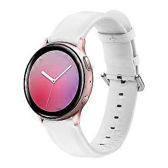 Biały pasek z prawdziwej skóry Haut do zegarka Samsung Galaxy Active2 44mm