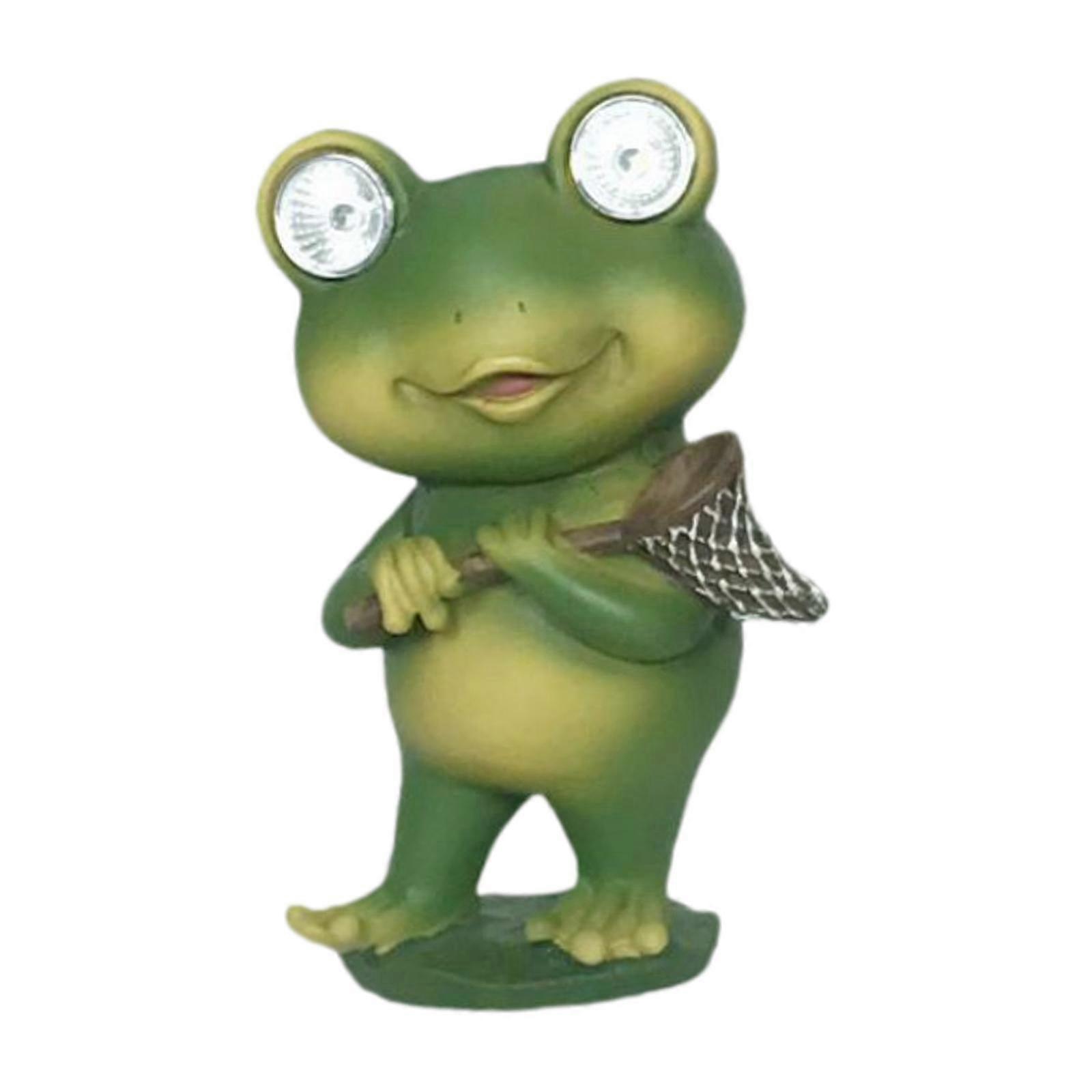 青蛙池塘庭院雕像 LED 装饰青蛙太阳能灯，适用于庭院户外门廊与蝴蝶