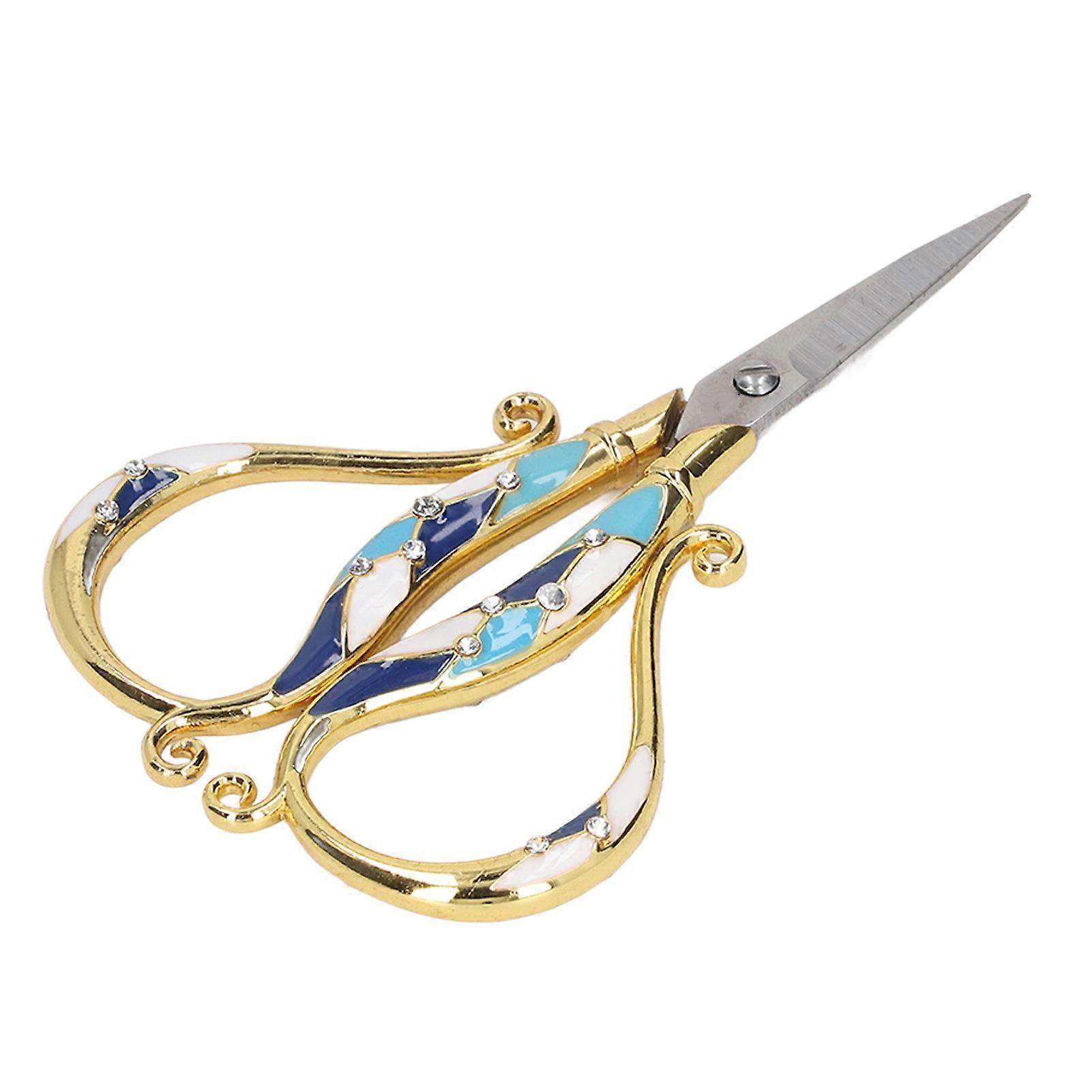 Vintage Scissors Stainless Steel High Sharpness Effort Saving Multi Purpose Craft Scissors for Embroidery Craft Art
