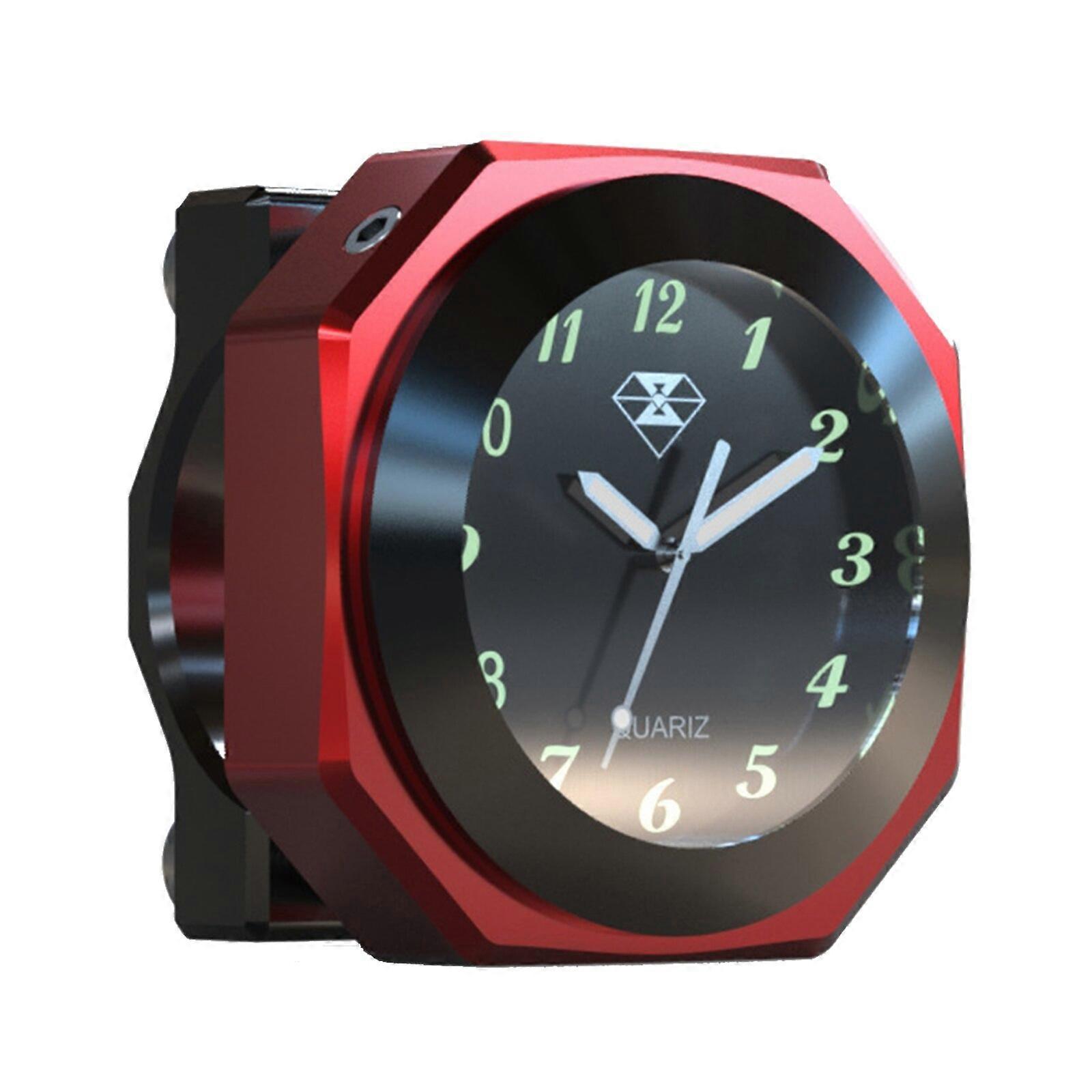 Aluminum Alloy 7/8inch 1inch Motorcycle Luminous Handlebar Mount Clock Watch Thermometer CNC Chrome Motorcycle Parts Universal| |