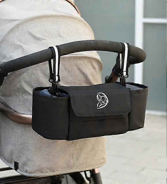 Black Stroller Organizer Bags Mummy Large Capacity Travel Hanging Bag Bottle Holder Pram Diaper Bags Baby Stroller Accessories