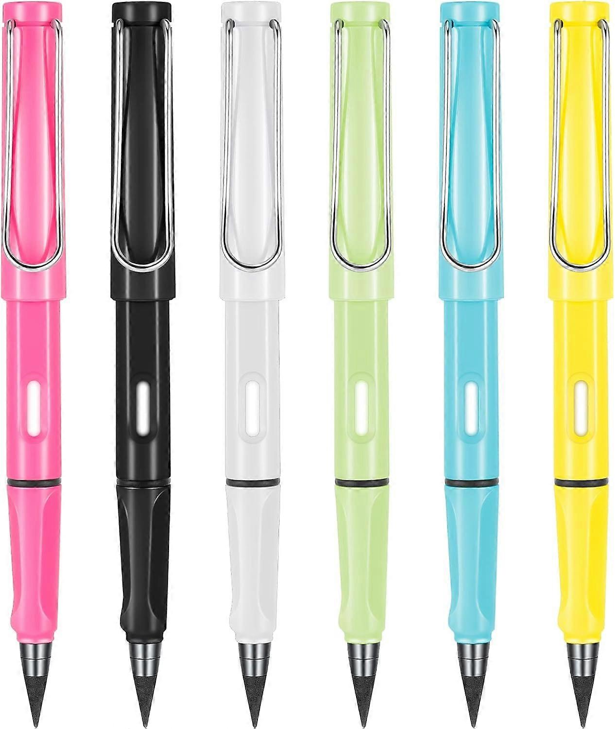 6 قطع أقلام الحبر المحمولة قلم رصاص الأبدية قلم رصاص الأبدية لا حبر القلم قلم حبر معدني للأطفال والكبار