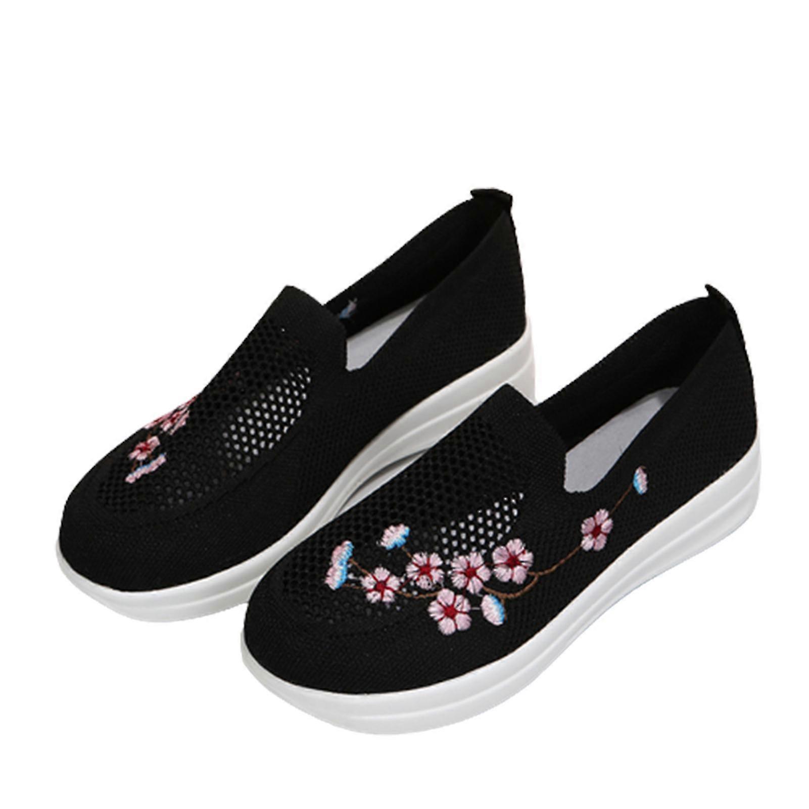 Women\'s Slip-on Loafers Knit Breathable Mesh Non-slip Flat Shoes For Daily Wear Shopping