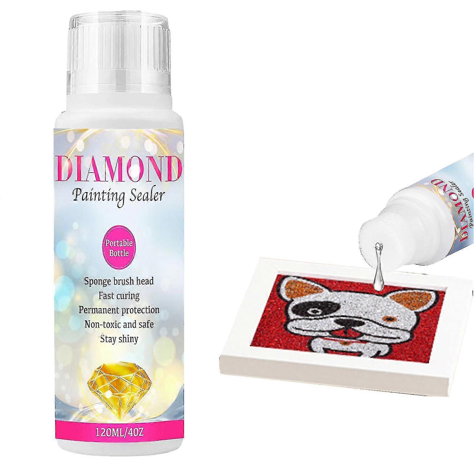 Diamond Art Painting Sealer 1 Pack 120ml 5d Diamond Art Painting Art Glue With Sponge Head Fast Drying Prevent Falling Off