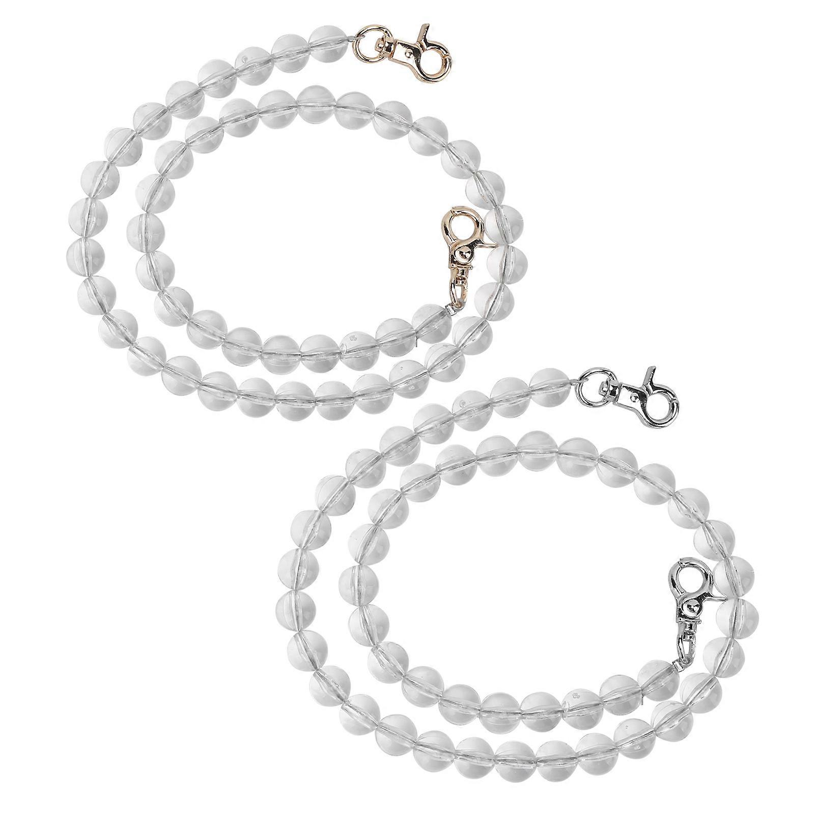 2個のハンドバッグチェーン透明ストレートホール12mm便利な使用携帯電話ジュエリーアクセサリー60mm