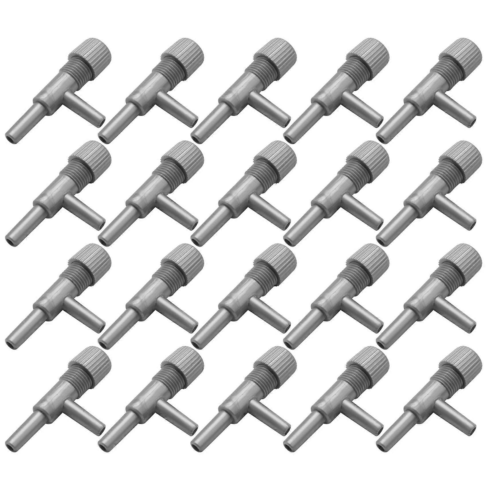 Aquarium Fish Oxygen Air Line Tubing Flow Control Valve 20 Pcs Gray