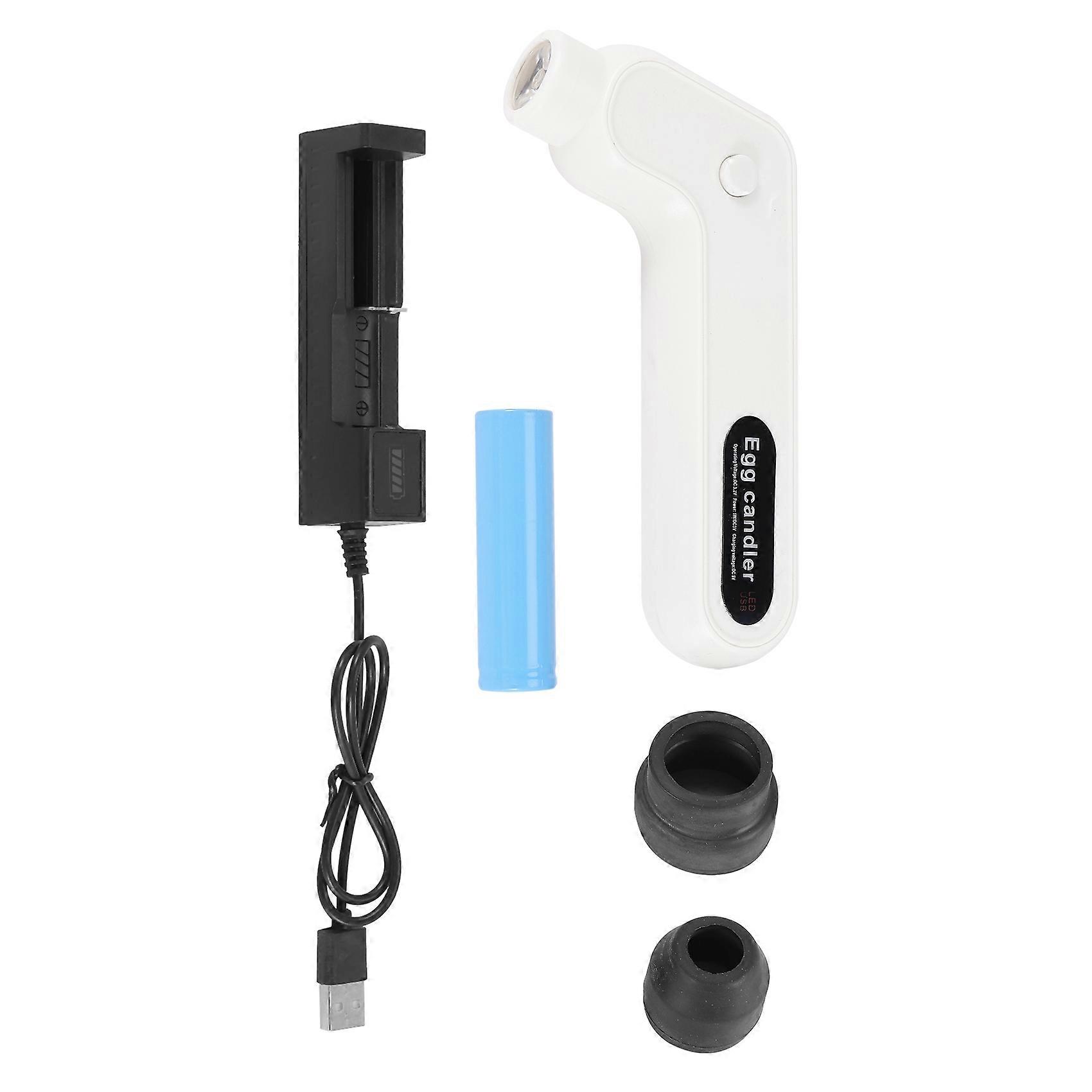 Egg Candler Tester Rechargeable Wireless Cool Light Incubator Candling Lamp with Two Soft Head Fit