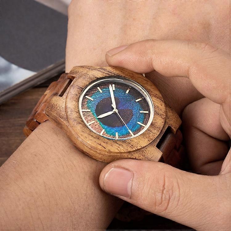 MUJUZE MU-1008 Hommes Montre en bois Personnalité Montre à motif