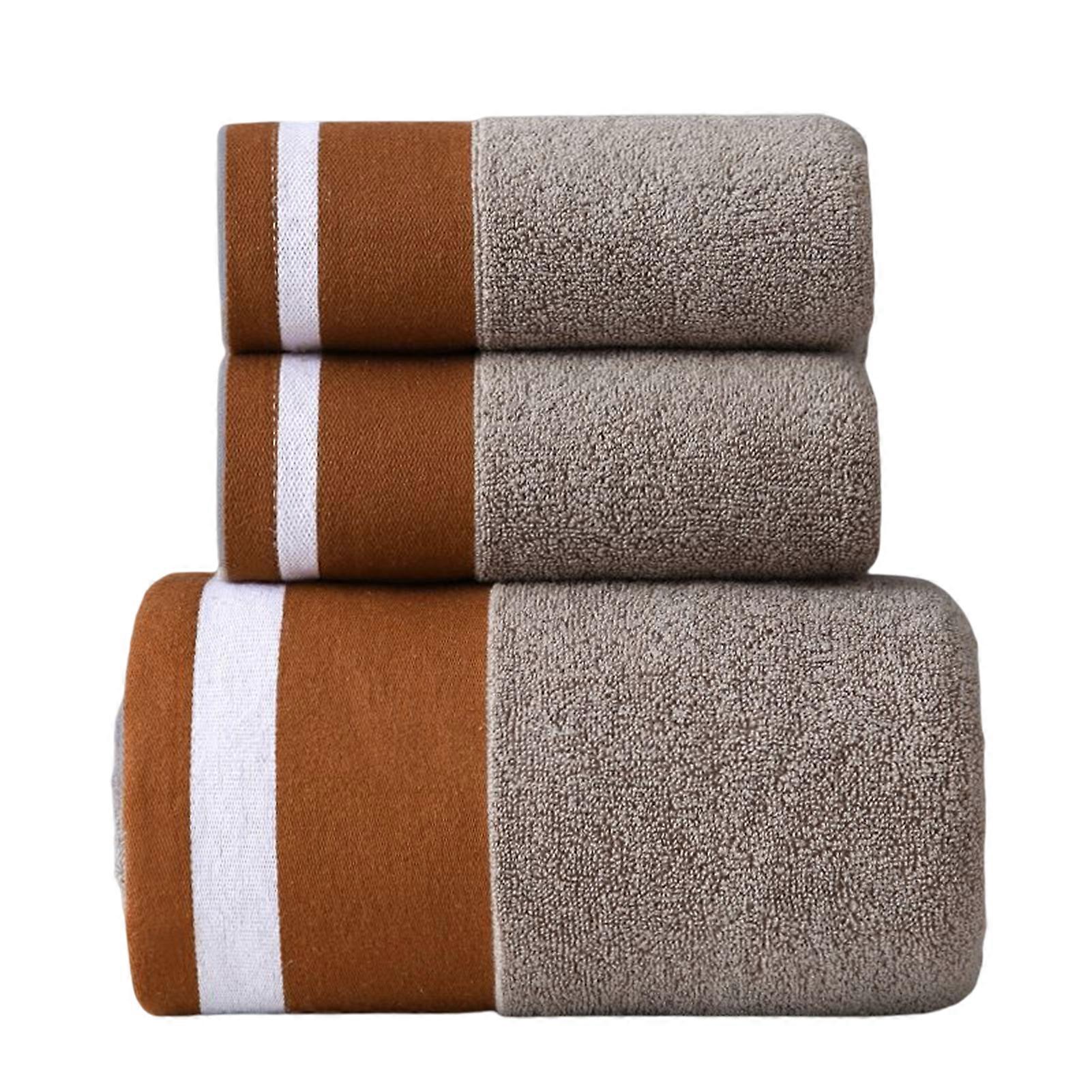 3PCS Breathable Soft Cotton Towels Soft and Fluffy Machine Washable Towels for Spa Wedding Resgisry or Gym Use
