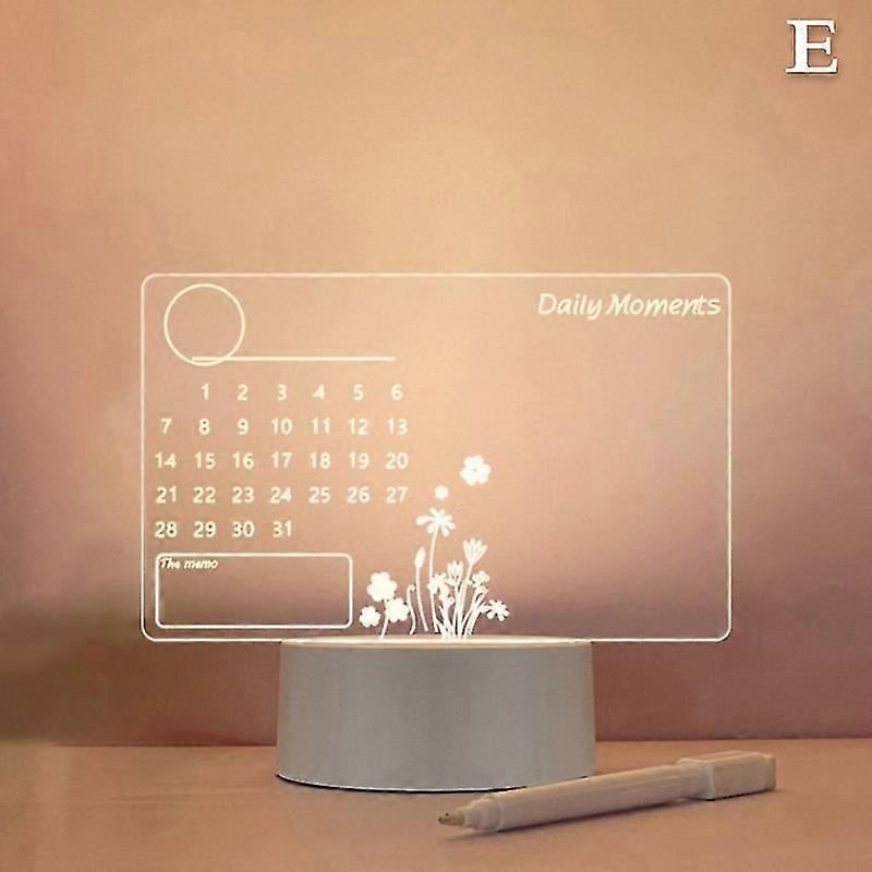 Creative Led Note Board Night Light Usb Message Board avec stylo DIY Night Lamp
