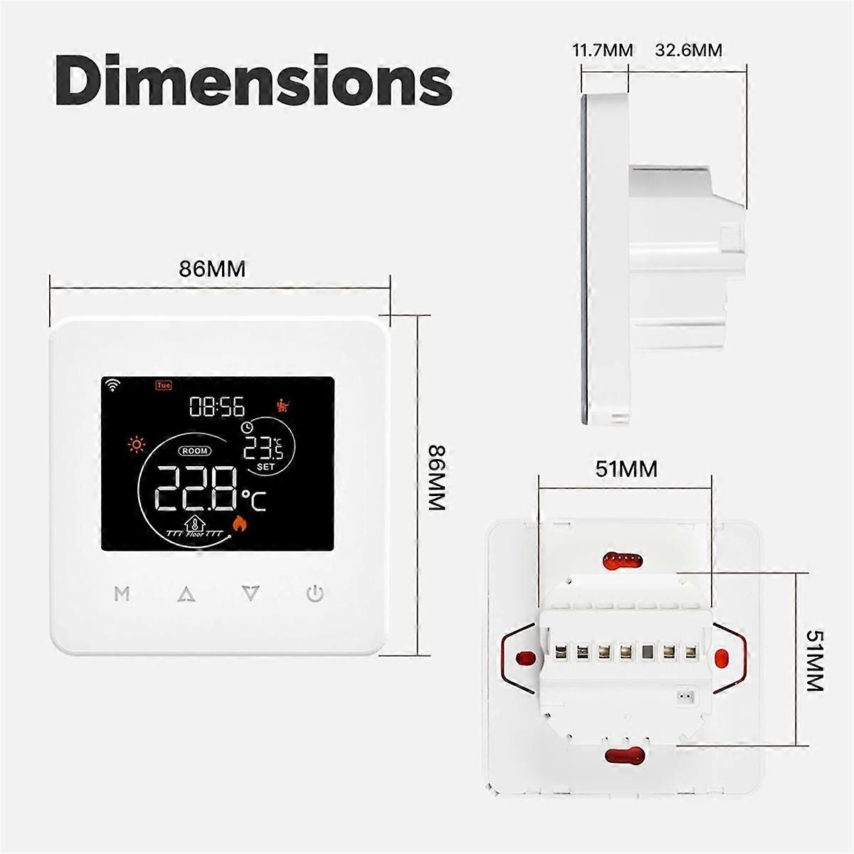 Tuya WiFi Thermostat Room Temperature Controller Water/Electric Floor Heating Gas Boiler App Contro