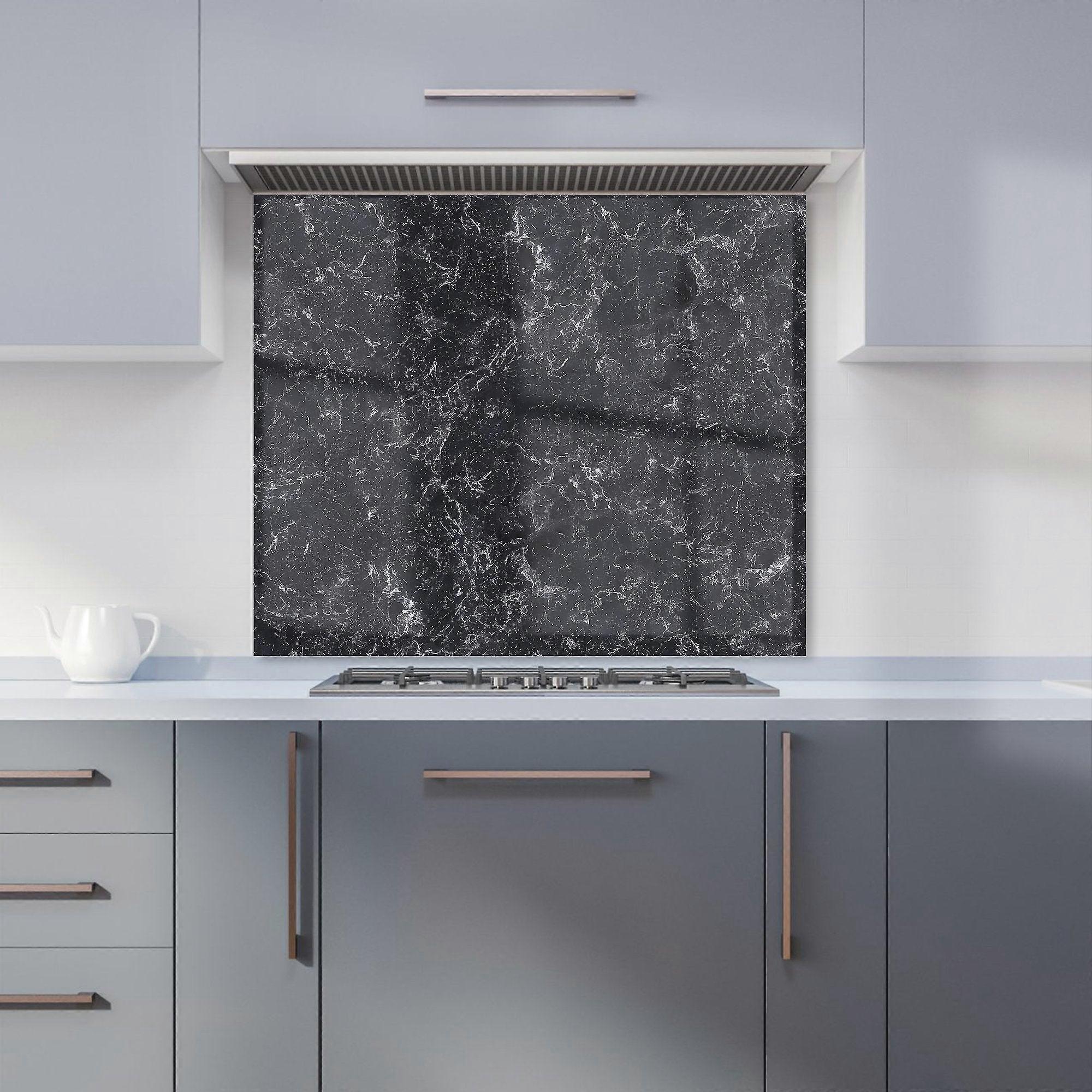 Deep Grey Quartz Effect Kitchen Splashback