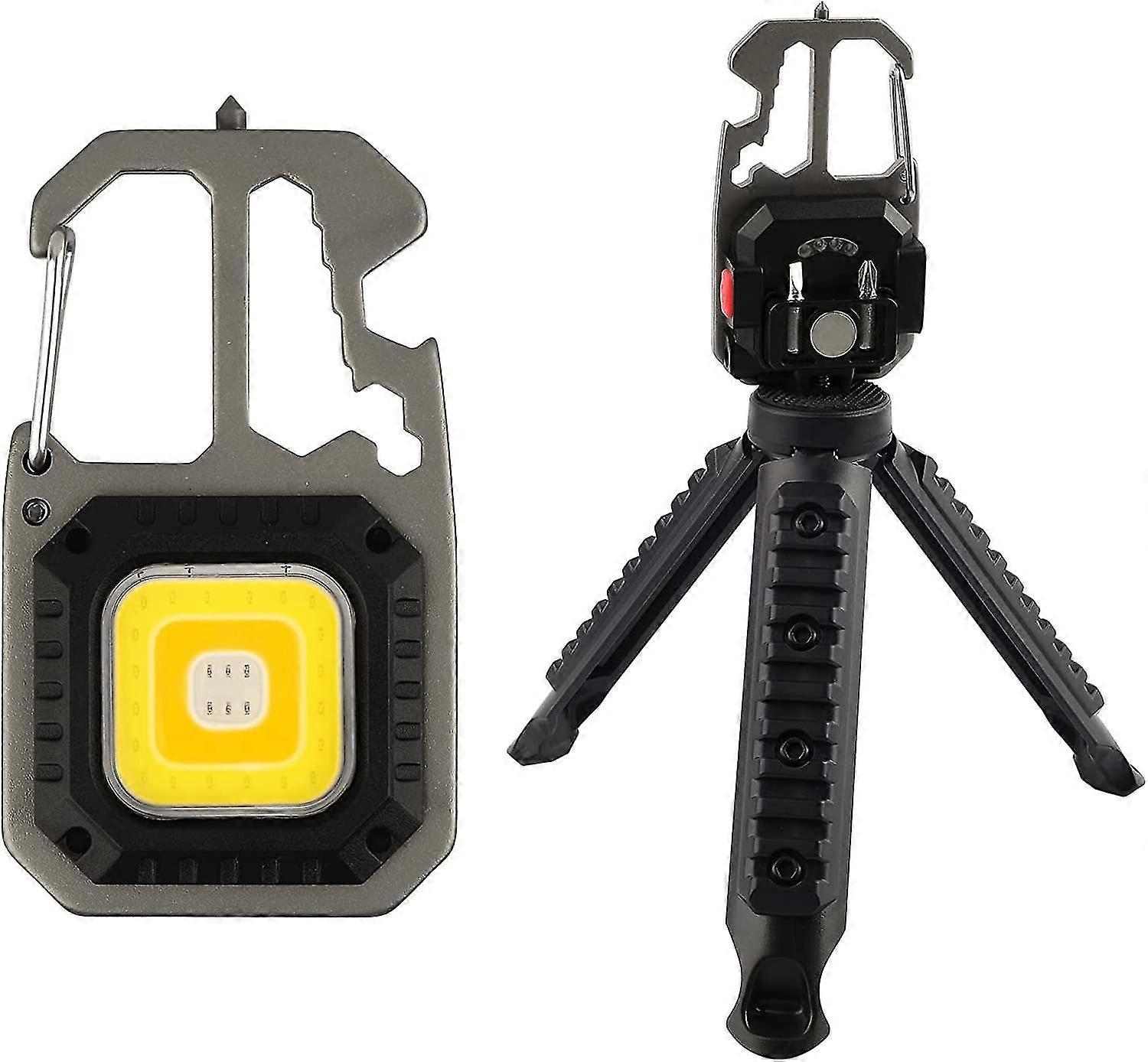 Portable Mini Work Light 7 Modes Keychain Waterproof Flashlight Rechargeable