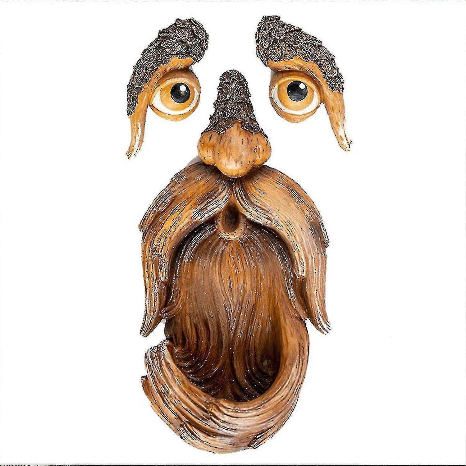 Tree Face Birdfeeder Resin Outdoor Tree Face Sculpture Old Man Wild Bird Feeder