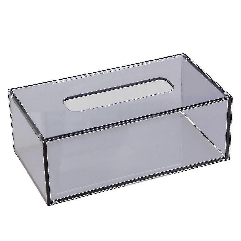 226x125x84mm Rectangular Tissue Box Holder Container Transparent Grey