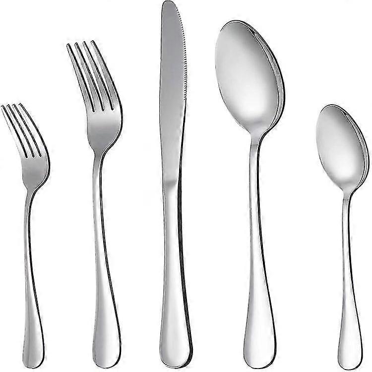 Dinsion Size Pruning Knife, Dernine Fork, Dessert Fork, Dinner Stand, Tea Bowl (silver, 5 Pcs)