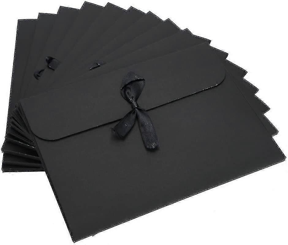 20pcs Kraft Envelopes Box With Ribbon Solid