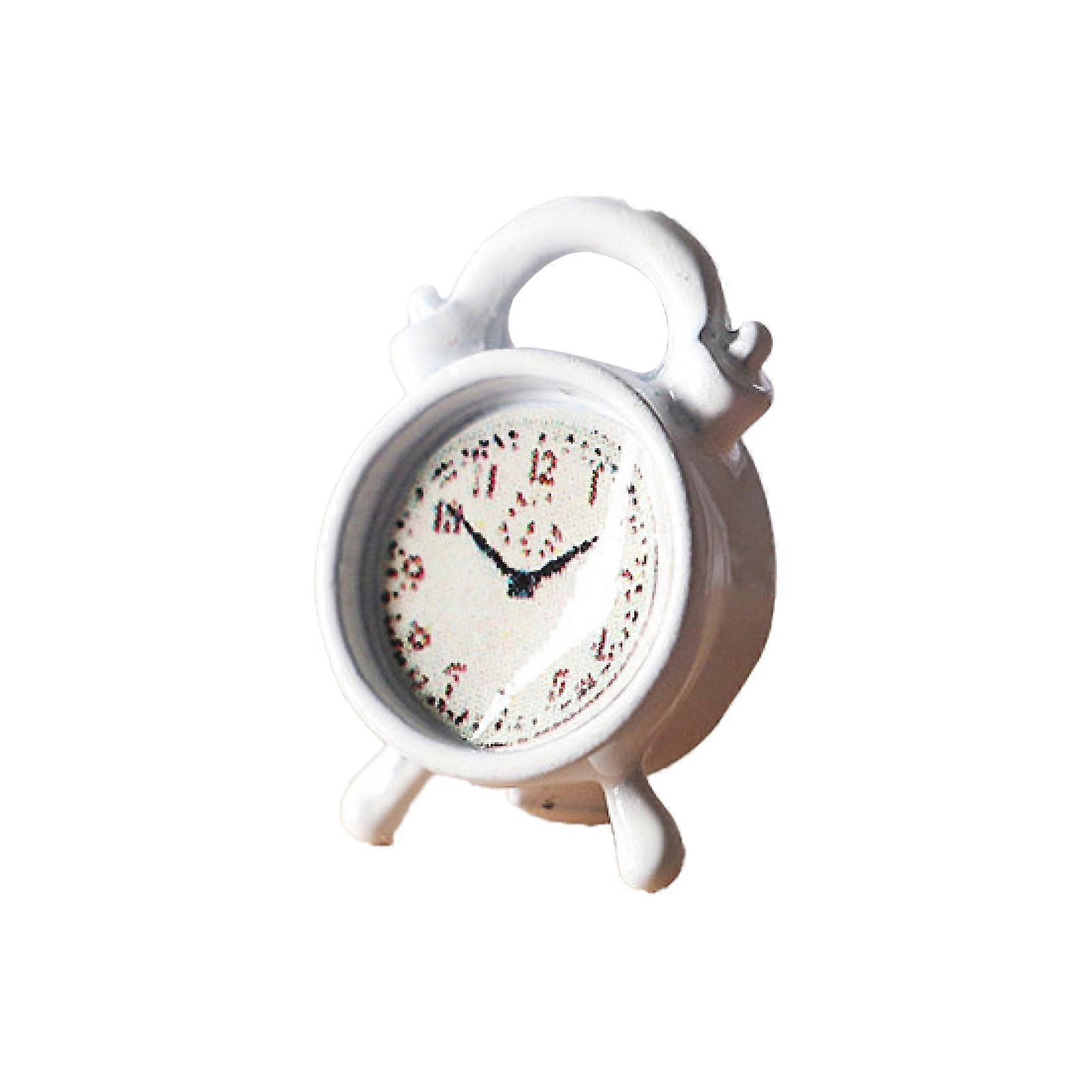 Alarm Clock Model Simulation Decoration Compact Doll House Miniature Clock for 1/12 Dollhouse
