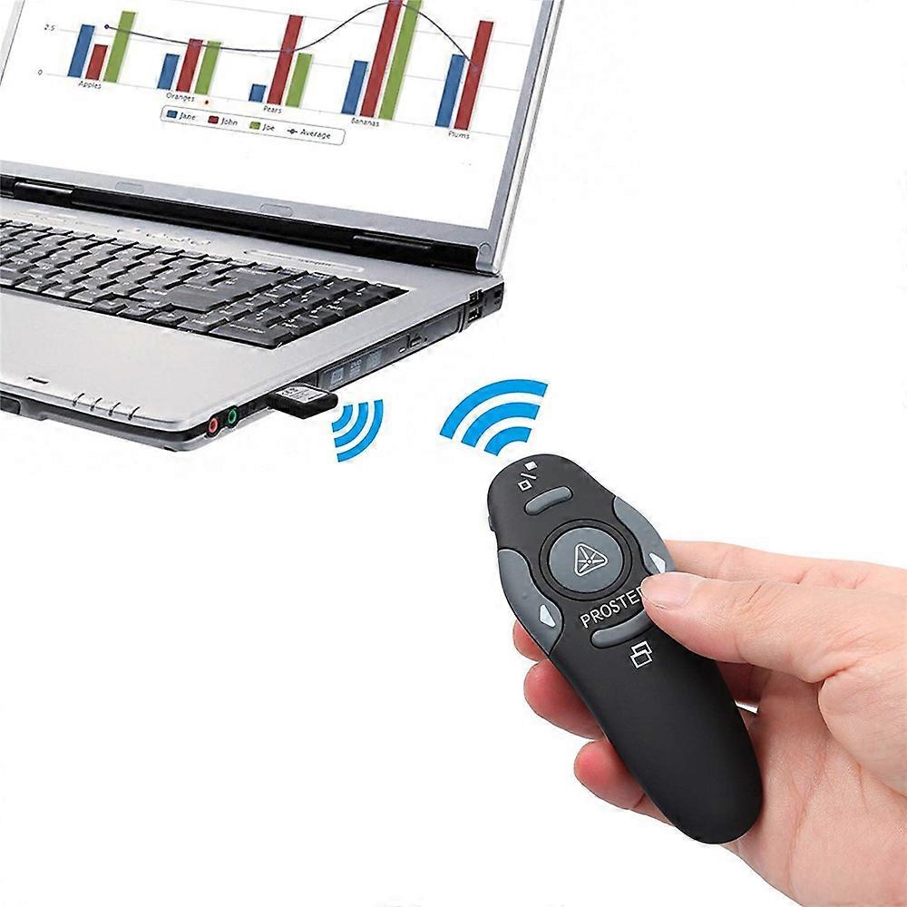 2.4GHz Multifunctional Wireless Presenter Powerpoint Presentation Remote Control With Laser Light Pointer