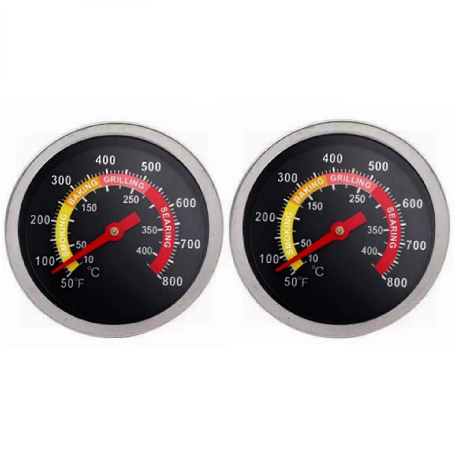 2 Pcs Bbq Grill Temperature Gauge, Charcoal Smoker Barbecue Grill Thermometer Bbq Temp Gauge