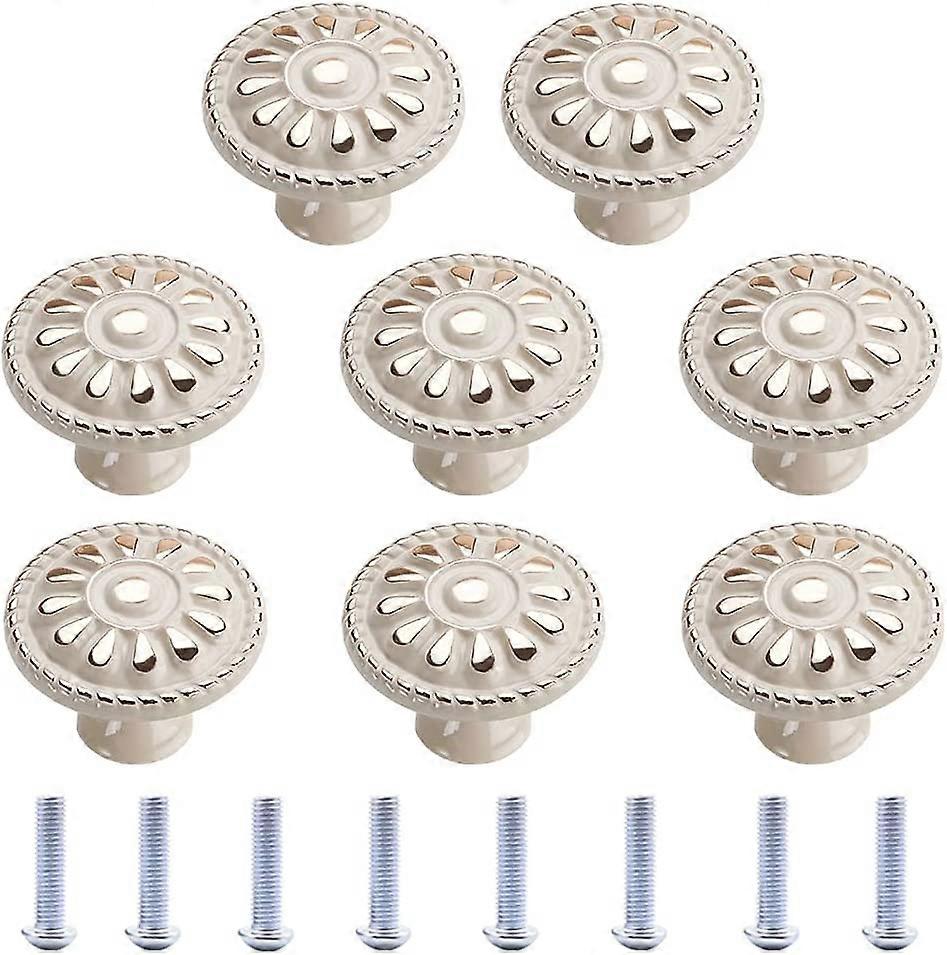 8pcs Cabinet Knob Round ,White