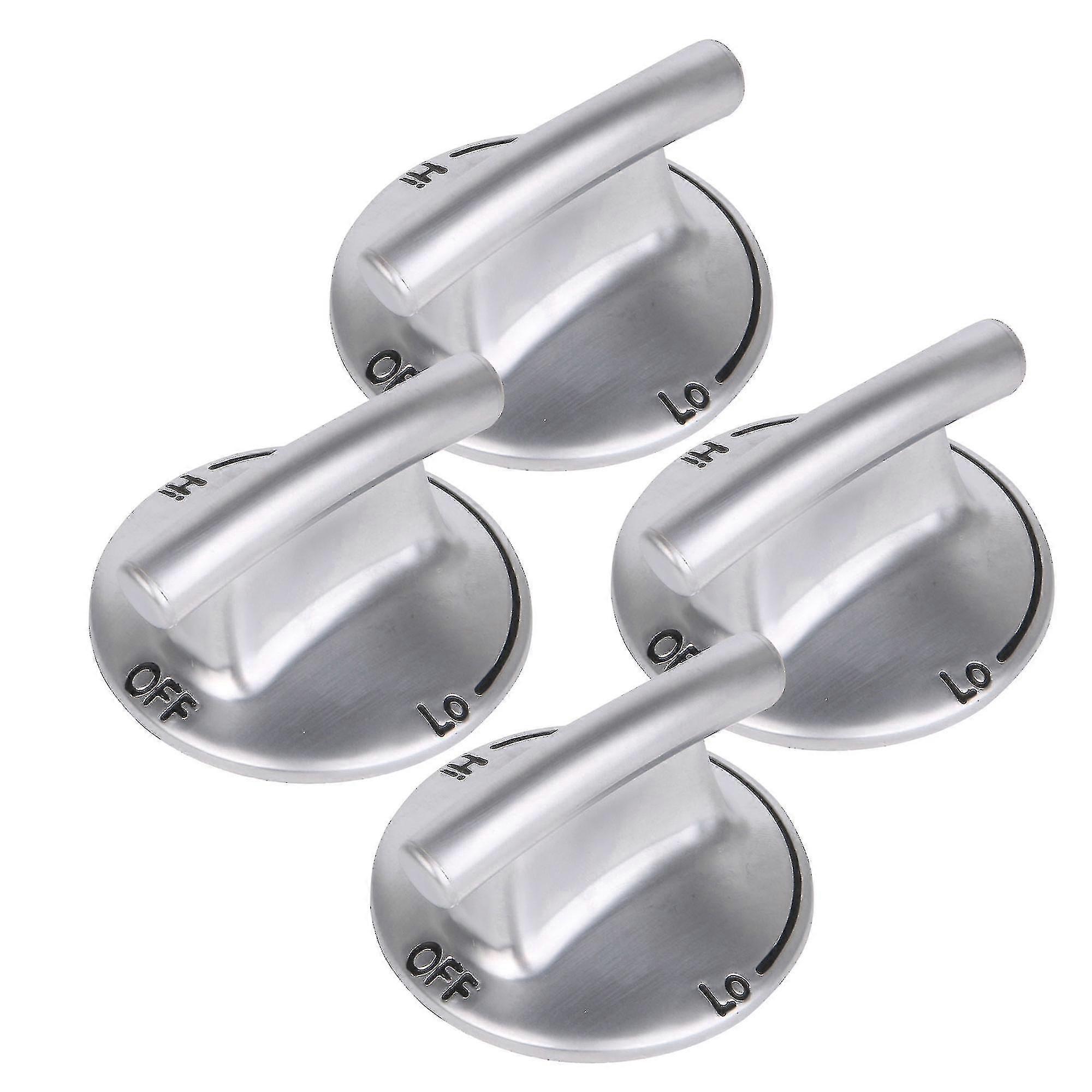 4x Top Burner Control Knobs 74007733 Part Silver Replacement For Maytag