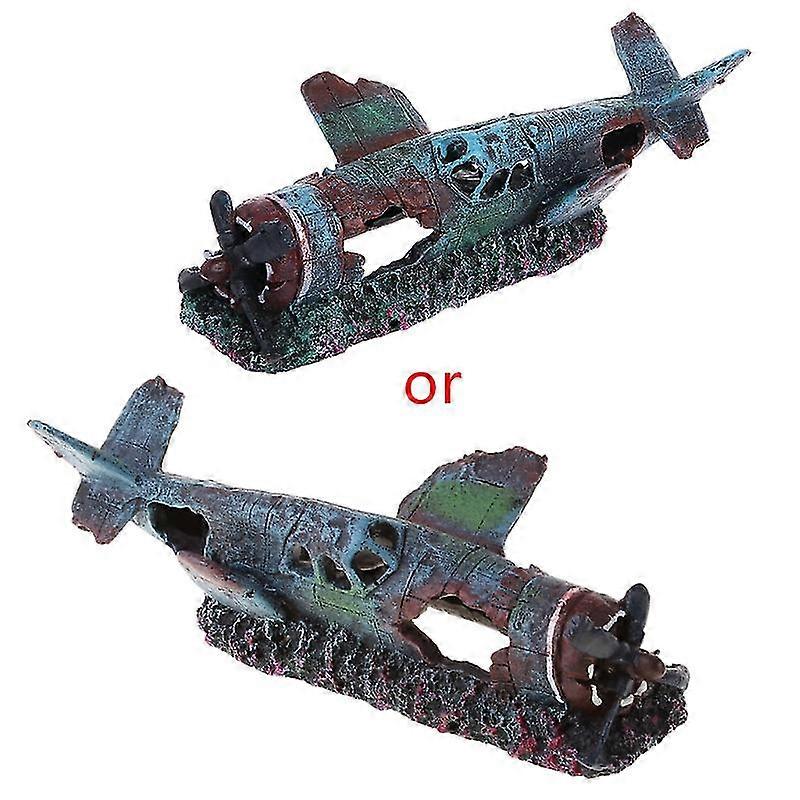 Sunken Plane Aquarium Decorations Wreck Betta Hideout For Large Fish For Tank