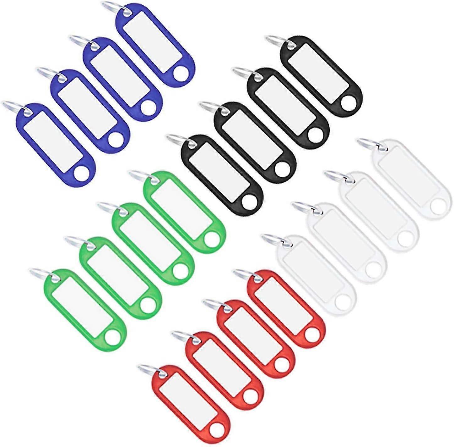 20 pack durable plastic tag keychains, luggage tag, 5 colors