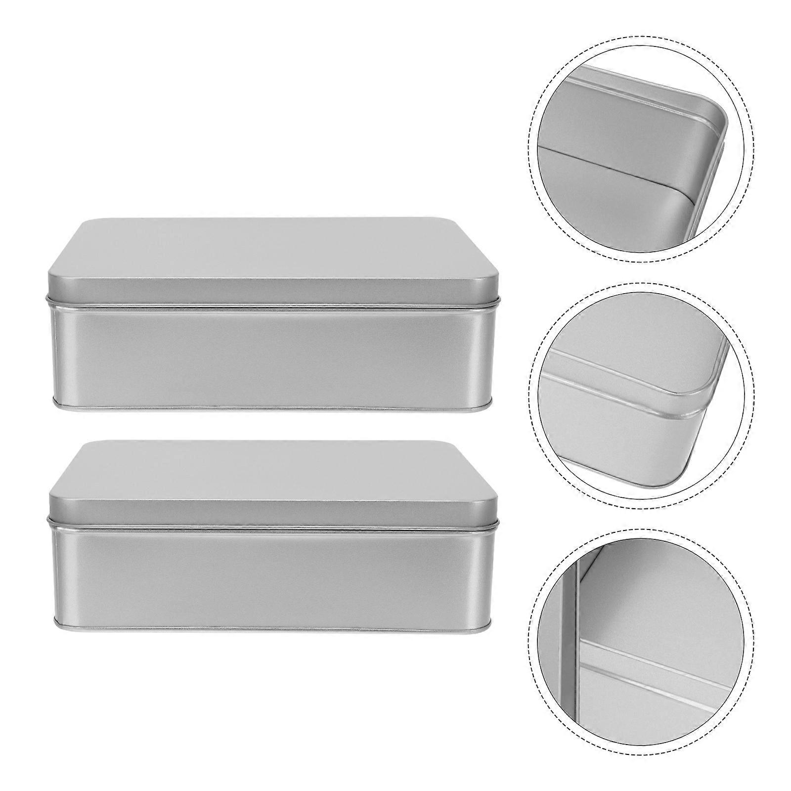 2pcs Large Rectangular Letter Storage Box Iron Boxes Cards Coin Storage Box