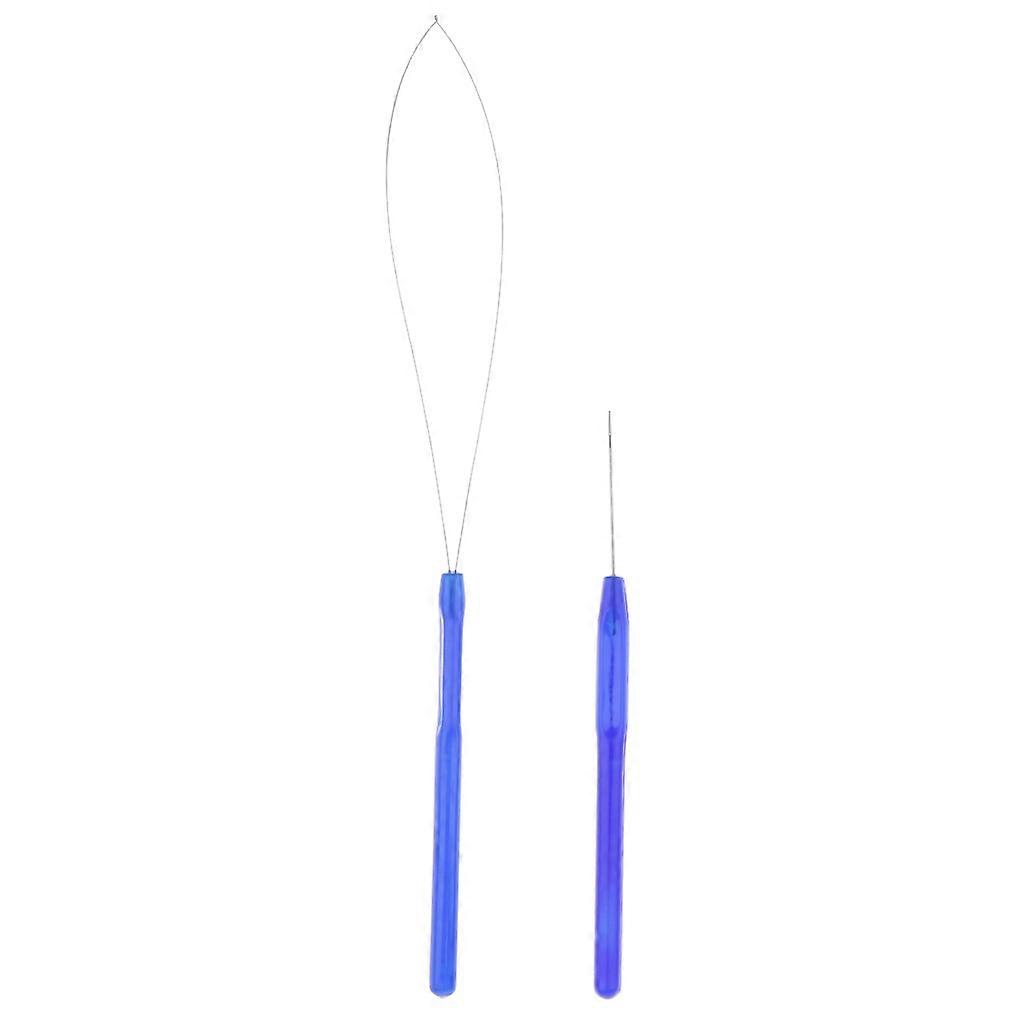Loop Needle Threader Wire Pulling Hook Weaving Dreadlock Crochet Needle Set Blue