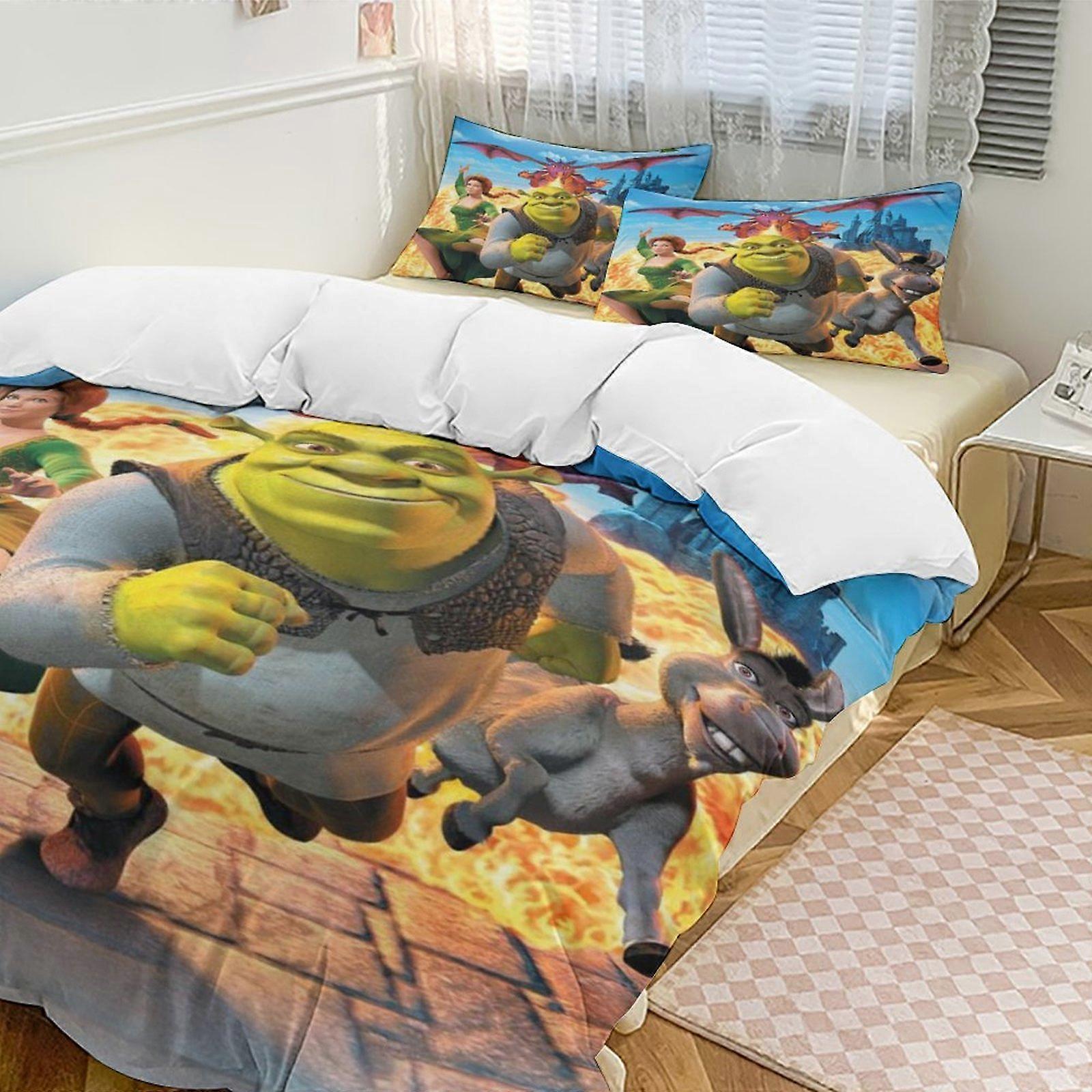 a2483 Lençóis Shrek Conjunto de Cama Capa de Edredão Tema dos Desenhos Animados Lençóis de Quarto Infantil iip2483