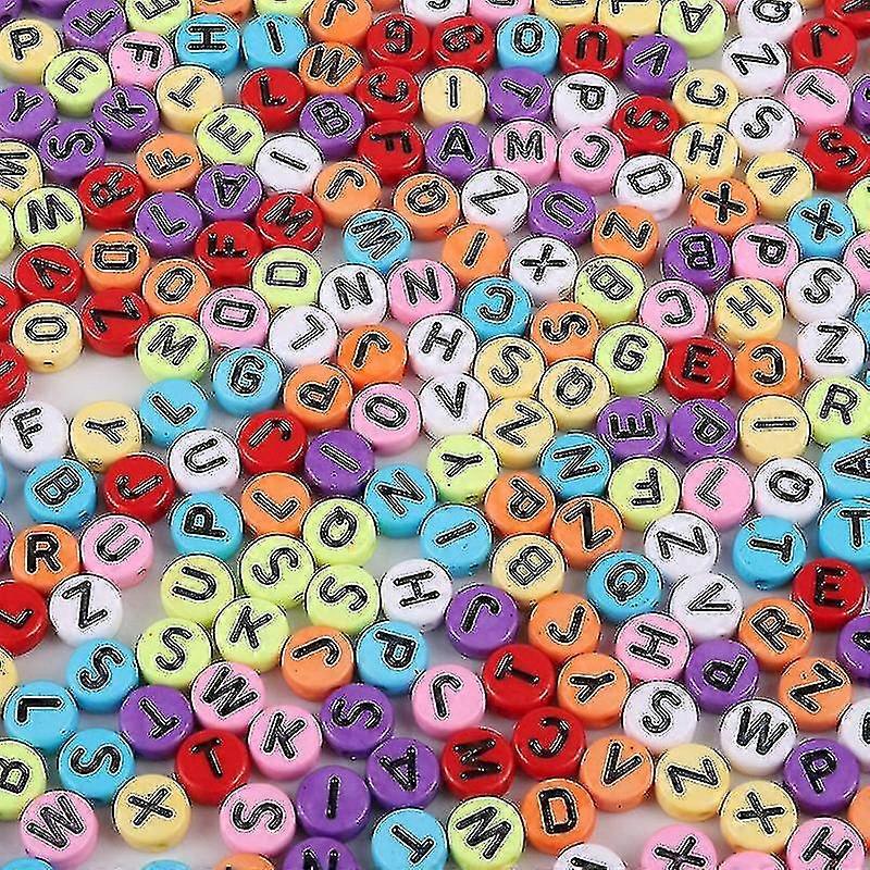 1000pcs חרוזי אקרילי 7 מ"מ אותיות אלפבית חרוזים קסם עגול עבור חרוזים תכשיטים