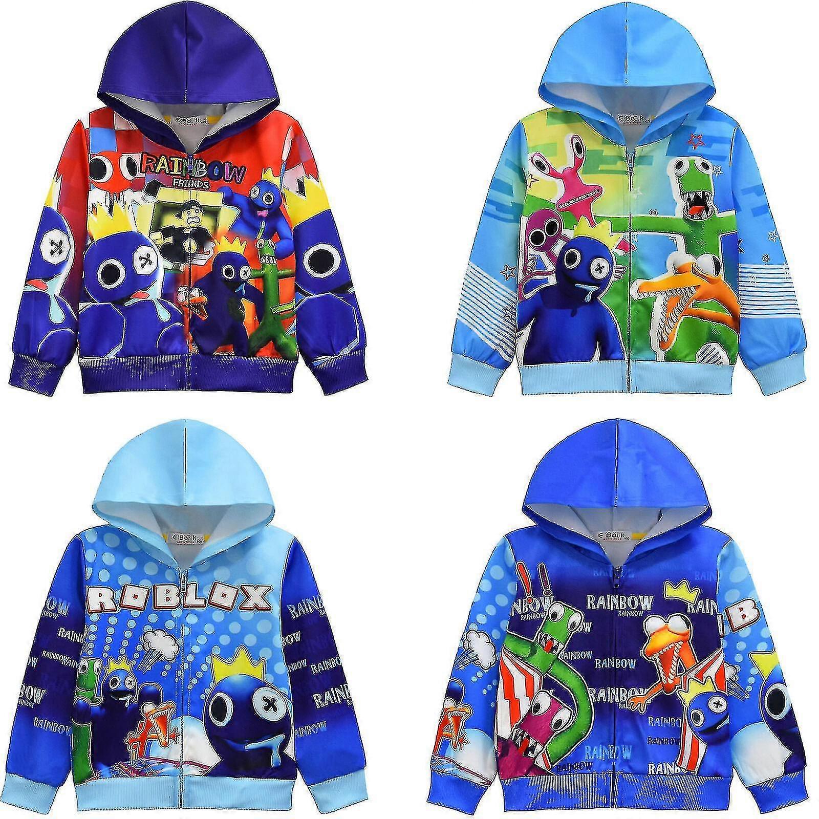 Casaco com Capuz e Zíper Rainbow Friends Roblox para Crianças Presente de Natal - L