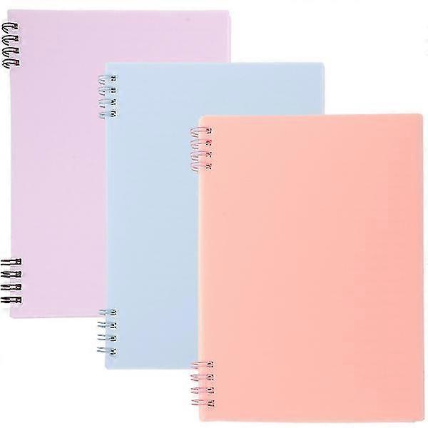 3pcs Spiral Notebook Plastic Cover Notebook Portable Academic Notebooks Journal Notebook